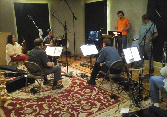 Recording a romantic cue for the UCLA Extension Program at Sonic Fuel studios - Los Angeles.